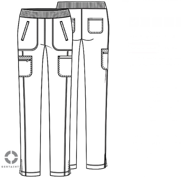 Mid-rise Tapered Leg Pull on Scrub Pant (Navy) - Picture 5 of 5